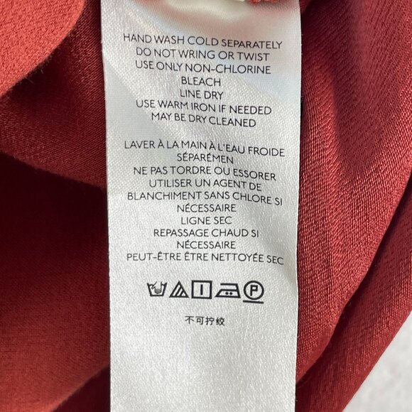 Pilcro Womens Medium Darrah Button Down Blouse Long Sleeve Rust Shirt - Picture 8 of 12